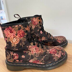 1460  Flower Pattern Lace Up Boot - Vegan